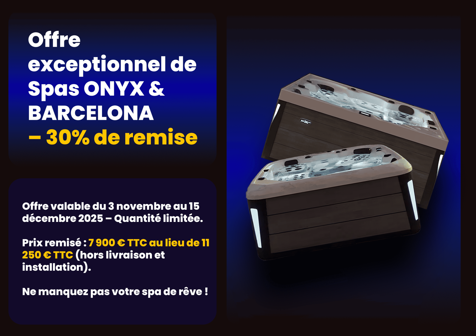 Promo Spa Montpellier Onyx et Barcelona